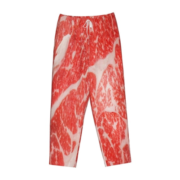 Lsque Beef Steaks Print Women's Pajama Pants, Lounge Pant - Comfortable Home Wear,Elastic Waistband, Stylish Design-X-Large