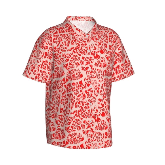 Lsque Beef1 pattern Hawaiian Shirt for Men, Unisex Summer Beach Casual Short Sleeve Button Down Shirts-Medium