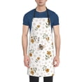 thumbnail image 1 of Lsque Bees And Flowers Waterproof Apron Chef Aprons for Men Heavy Duty Chemical Work Apron Extra Long Grilling Aprons with Adjustable Bib Apron, 1 of 9