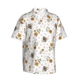 thumbnail image 1 of Lsque Bees And Flowers pattern Hawaiian Shirt for Men, Unisex Summer Beach Casual Short Sleeve Button Down Shirts-3X-Large, 1 of 9