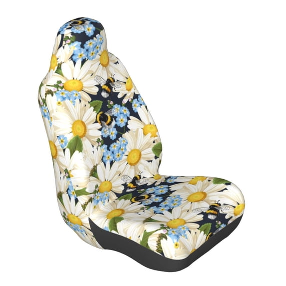 Lsque Bees Collecting Nectar Pattern Car Seat Covers for Front Seats , Waterproof Seat Covers for Cars, Sporty Front Seat Covers,Car Seat Cover Protector Front Seats