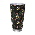 thumbnail image 1 of Lsque Bees Pattern 20oz Car Cup with Lid and Straw, Insulated Coffee Cup with Straw Topper, Spill Proof Travel Coffee Mug, Stainless Steel Tumble-Without Straw, 1 of 8