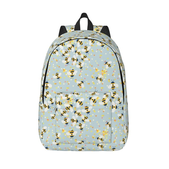 Lsque Bees Pattern Canvas Daypack, Durable Backpack, High-quality Versatile Backpack,Vintage Compact Backpack-Small