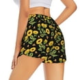 thumbnail image 1 of Lsque Bees and Sunflowers Printed Women's Running Shorts with Liner Pockets,Elastic Quick Dry Workout Athletic Gym Yoga Shorts,Womens High Waist Shorts-Small, 1 of 9