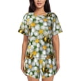 thumbnail image 1 of Lsque Bees and Flower Women's Short-Sleeved Pajama Set - 2 Piece Soft and Lightweight Sleepwear Set-XX-Large, 1 of 9