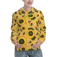 thumbnail image 1 of Lsque Bees and Sunflowers Pattern Casual Women's Hoodie,Hooded Sweatshirt with Kangaroo Pocket,Pullover Hoodie with Eye-catching Drawstrings-X-Large, 1 of 7