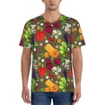 thumbnail image 1 of Lsque Begetable Pattern Mens Polo Golf Shirts Funny Graphics Shorts Sleeve Button Shirts Baseball T-shirt-, 1 of 7