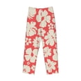 thumbnail image 1 of Lsque Beige Flowers Print Men's Pajama Pants, Lounge Pant - Comfortable Home Wear,Elastic Waistband, Stylish Design-X-Large, 1 of 9