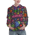 thumbnail image 1 of Lsque Berry Fruits Pattern Casual Women's Hoodie,Hooded Sweatshirt with Kangaroo Pocket,Pullover Hoodie with Eye-catching Drawstrings-Small, 1 of 7