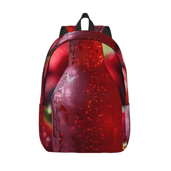 Lsque Berry Infused Refreshment Pattern Canvas Daypack, Durable Backpack, High-quality Versatile Backpack,Vintage Compact Backpack-Small