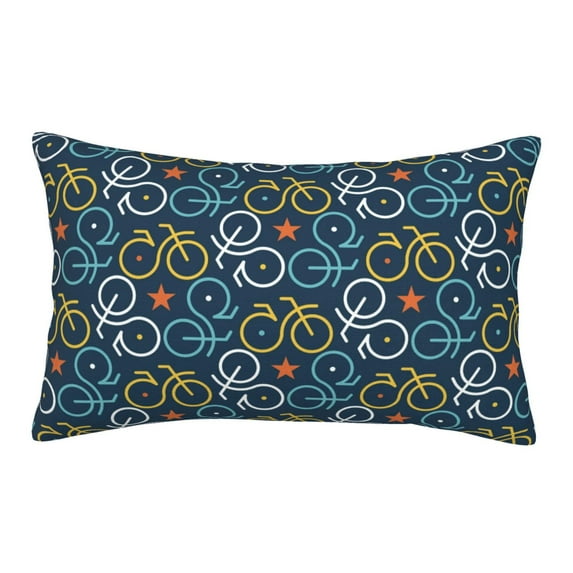 Lsque Bicycle Colorful Pattern Pillow Case – Soft & Cozy Throw Pillow Cover, Hypoallergenic Cushion Case for Sleeping Women with Envelope Closure-14"x20"