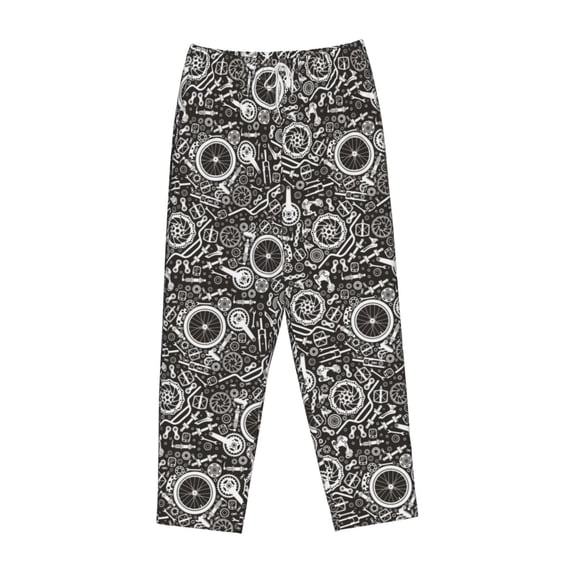 Lsque Bicycles Parts Print Women's Pajama Pants, Lounge Pant - Comfortable Home Wear,Elastic Waistband, Stylish Design-XX-Large