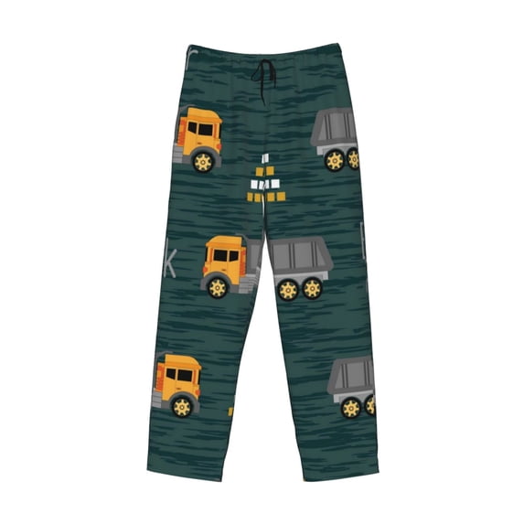 Lsque Big Machine Print Men's Pajama Pants, Lounge Pant - Comfortable Home Wear,Elastic Waistband, Stylish Design-Small