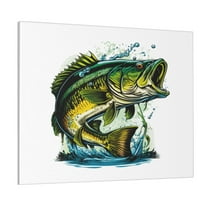 Lsque Big bass fish Print Wall Art – Decorative Picture for Living Room, Bedroom, and Office (Horizontal)