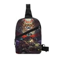 thumbnail image 1 of Lsque The Binding of Isaac Pattern Chest Package – Foldable Waterproof Chest Bag with Adjustable Shoulder Strap, Double Zipper Compartments & D-Buckle Design, 1 of 7