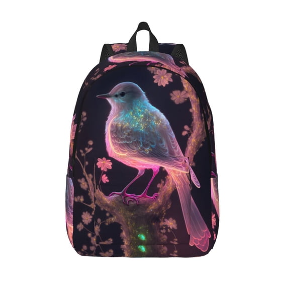 Lsque Bird 1 Pattern Canvas Daypack, Durable Backpack, High-quality Versatile Backpack,Vintage Compact Backpack-Medium
