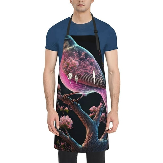 Lsque Bird 2 Waterproof Apron Chef Aprons for Men Heavy Duty Chemical Work Apron Extra Long Grilling Aprons with Adjustable Bib Apron