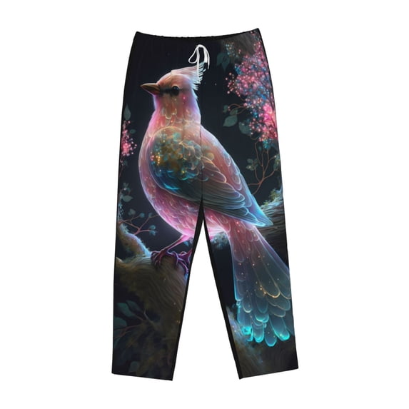 Lsque Bird 3 Print Women's Pajama Pants, Lounge Pant - Comfortable Home Wear,Elastic Waistband, Stylish Design-Large