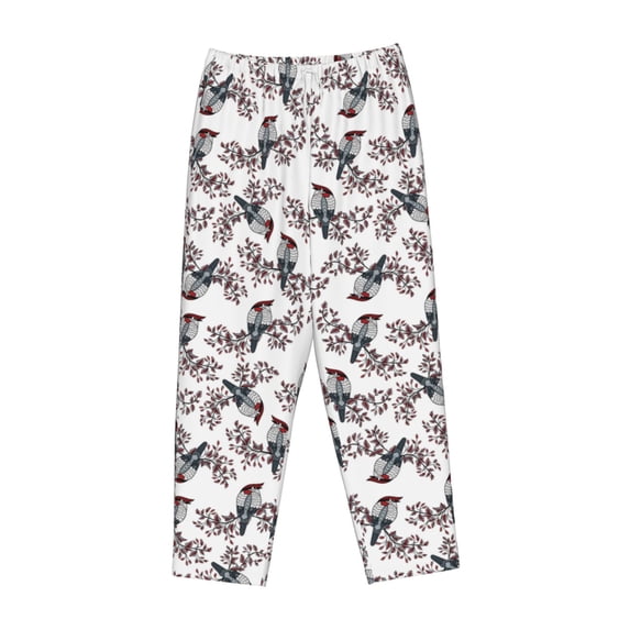 Lsque Bird Print Women's Pajama Pants, Lounge Pant - Comfortable Home Wear,Elastic Waistband, Stylish Design-X-Large