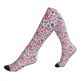 thumbnail image 1 of Lsque Birds Flowers Pattern Sport Compression Socks for Men & Women 15-20 mmHg Knee High Nurse Pregnant Running Medical and Travel Athletic, 1 of 6