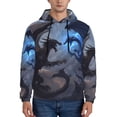 thumbnail image 1 of Lsque Black And Blue Lightning Dragon Pattern Casual Men's Hoodie,Hooded Sweatshirt with Kangaroo Pocket,Pullover Hoodie-Large, 1 of 7
