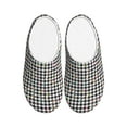 thumbnail image 1 of Lsque Black And White Houndstooth Pattern Womens Comfort Cotton on Scuff With Memory Foam and Anti-skid Sole Slipper-46/47, 1 of 7