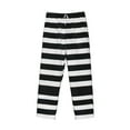 thumbnail image 1 of Lsque Black And White Stripes Print Men's Pajama Pants, Lounge Pant - Comfortable Home Wear,Elastic Waistband, Stylish Design-Small, 1 of 9