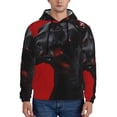 thumbnail image 1 of Lsque Black Dog Red Background Pattern Casual Men's Hoodie,Hooded Sweatshirt with Kangaroo Pocket,Pullover Hoodie-XX-Large, 1 of 7
