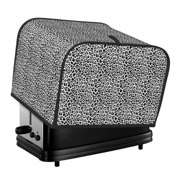Lsque Black Leopard Print 4 Slice Toaster Cover , Kitchen Appliance Dustproof Protector , Toaster Protector Dustproof Kitchen Appliance Cover