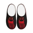thumbnail image 1 of Lsque Black Panther Red Background Pattern Womens Comfort Cotton on Scuff With Memory Foam and Anti-skid Sole Slipper-46/47, 1 of 7