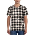 thumbnail image 1 of Lsque Black Plaid Heart Pattern Mens Polo Golf Shirts Funny Graphics Shorts Sleeve Button Shirts Baseball T-shirt-3X-Large, 1 of 7
