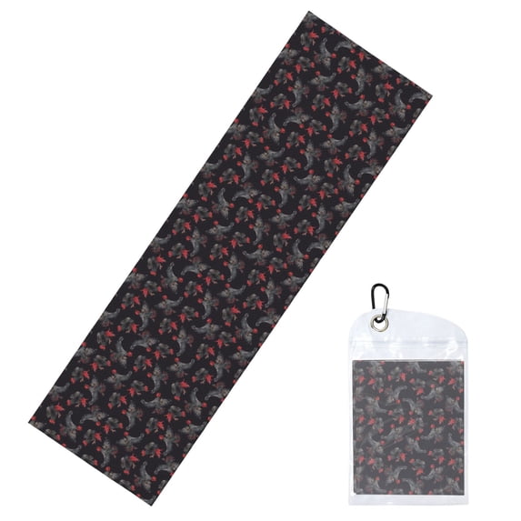Lsque Black Roosters Printed Cooling Towel (40"x 12"), Ice Towel, Microfiber, Soft Breathable Chilly Towel for Yoga, Sport, Gym, Workout, Fitness, Running