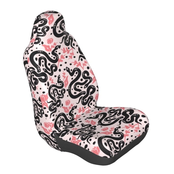 Lsque Black Snake Pattern Car Seat Covers for Front Seats , Waterproof Seat Covers for Cars, Sporty Front Seat Covers,Car Seat Cover Protector Front Seats