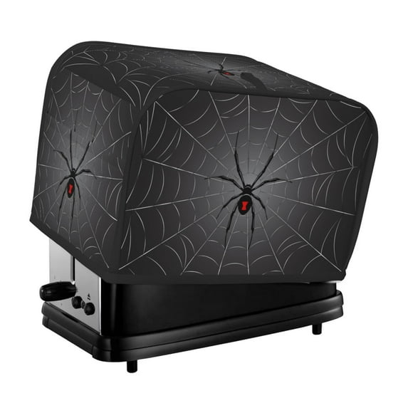 Lsque Black Spider On Web Print 2 Slice Toaster Cover , Kitchen Appliance Dustproof Protector , Toaster Protector Dustproof Kitchen Appliance Cover