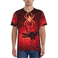 thumbnail image 1 of Lsque Black Spider Web With Spiders Pattern Mens Polo Golf Shirts Funny Graphics Shorts Sleeve Button Shirts Baseball T-shirt-Large, 1 of 7