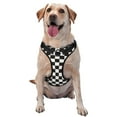 thumbnail image 1 of Lsque Black and White Checkerboard Dog Harness, No-Pull Pet Harness with 2 Leash Clips, Adjustable Soft Padded Dog Vest with Easy Control Handle for Large Dogs-X-Large, 1 of 9