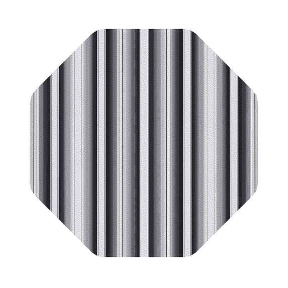 Lsque Black White Gray Mexican Blanket Serape Stripes Pattern 4" Drink Coasters Set of 6, Leather Absorbent Coasters, Table Coaster Set Decorative Coffee Cup Coasters Housewarming Gift,Octagon