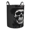 thumbnail image 1 of Lsque Black White Hat Skull pattern Laundry Hamper Basket, Tall Woven Rope Hamper Basket for Clothes, Lightweight Storage Basket, Collapsible Waterproof-Small, 1 of 8