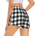 thumbnail image 1 of Lsque Black White Plaid Printed Women's Running Shorts with Liner Pockets,Elastic Quick Dry Workout Athletic Gym Yoga Shorts,Womens High Waist Shorts-X-Large, 1 of 9