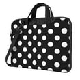 thumbnail image 1 of Lsque Black and White Polka Dot Pattern Laptop Bag – Portable & Slim Single-Shoulder Computer Case with Adjustable Strap, Protective, Lightweight for 13”/14”/15.6” Laptops, 1 of 8