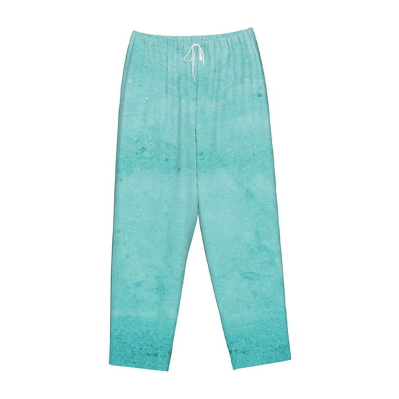 Lsque Blue And Turquoise Print Women's Pajama Pants, Lounge Pant - Comfortable Home Wear,Elastic Waistband, Stylish Design-Small