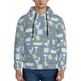 thumbnail image 1 of Lsque Blue Bathroom Pattern Casual Men's Hoodie,Hooded Sweatshirt with Kangaroo Pocket,Pullover Hoodie-X-Large, 1 of 7