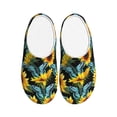 thumbnail image 1 of Lsque Blue Batterflies Sunflower Pattern Womens Comfort Cotton on Scuff With Memory Foam and Anti-skid Sole Slipper-35/36, 1 of 7