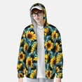 thumbnail image 1 of Lsque Blue Batterflies Sunflower UPF 50+ Lightweight Sun Protection Men's Women's Long Sleeve Shirt, Hoodie Performance -Large, 1 of 9