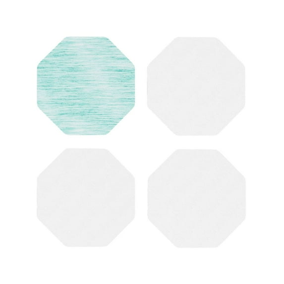 Lsque Blue Bright Pattern 4" Drink Coasters Set of 4, PVC Leather Absorbent Coasters, Table Coaster Set Decorative Coffee Cup Coasters Housewarming Gift -Octagon