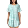 thumbnail image 1 of Lsque Blue Bright Women's Short-Sleeved Pajama Set - 2 Piece Soft and Lightweight Sleepwear Set-X-Large, 1 of 9