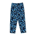 thumbnail image 1 of Lsque Blue Butterfly Print Women's Pajama Pants, Lounge Pant - Comfortable Home Wear,Elastic Waistband, Stylish Design-Large, 1 of 9