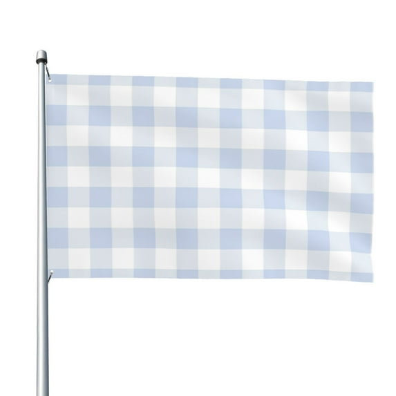 Lsque Blue Checkboard Pattern Flag,Blue Checkboard Printed Garden Flag 48 x 72 in - Double Sided Small Flags for Yard