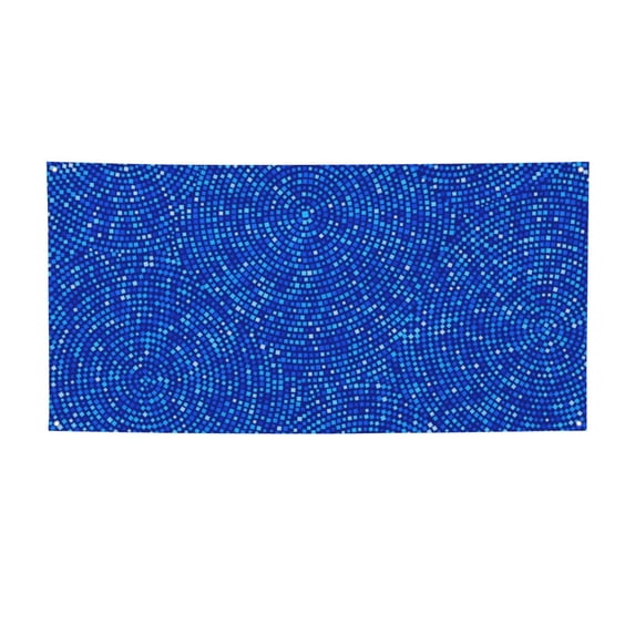Lsque Blue Circles Mosaic Pattern Party Banner, Festive Banner , Holiday Celebrations and Events for Carnival Birthday Party Festival Decorations-Medium