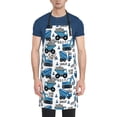 thumbnail image 1 of Lsque Blue Excavator Waterproof Apron Chef Aprons for Men Heavy Duty Chemical Work Apron Extra Long Grilling Aprons with Adjustable Bib Apron, 1 of 9